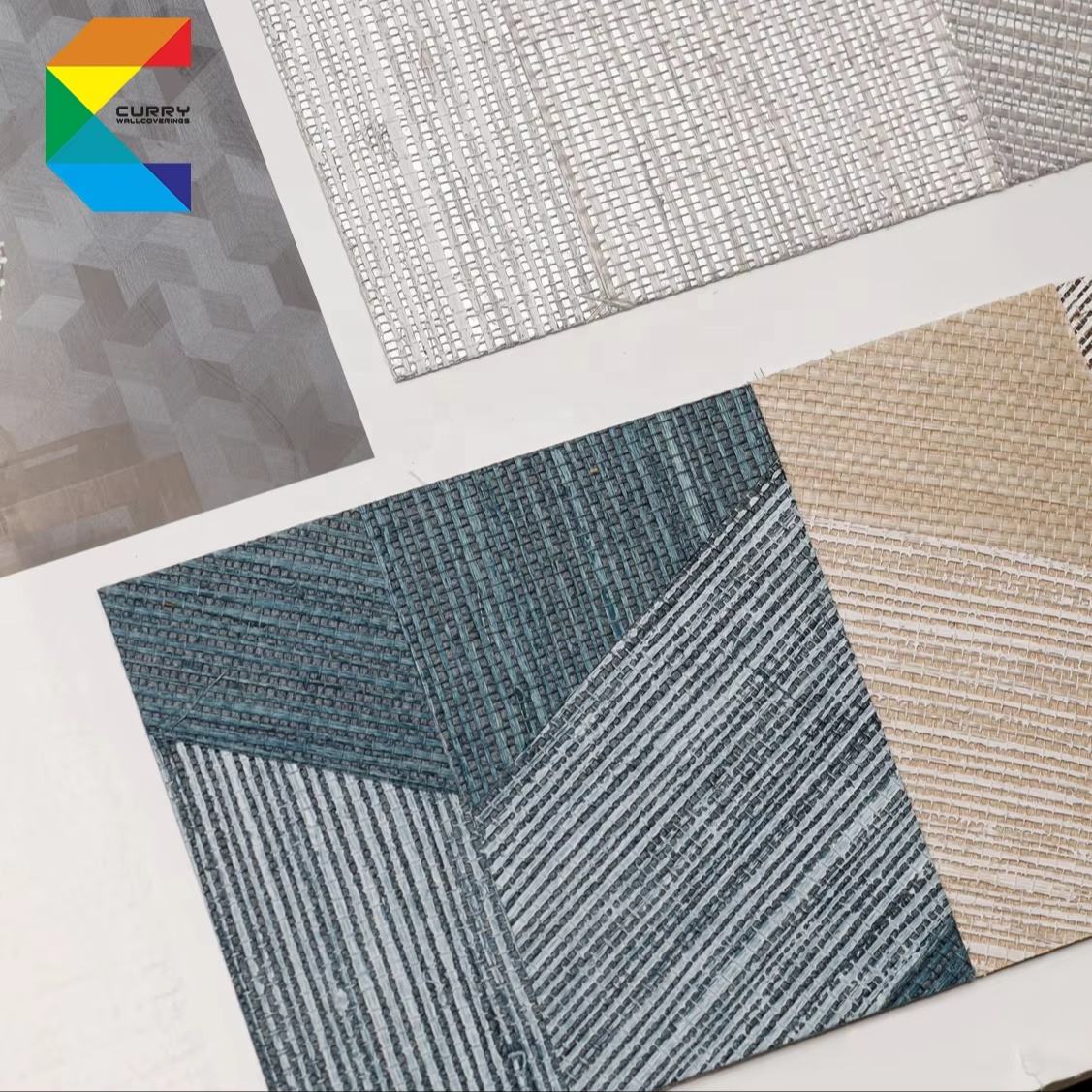 Best Price Modern Design 3D Wallpapers Natural Straw Sisal Woven Silk Series PVC Waterproof Botanical for Home Commercial