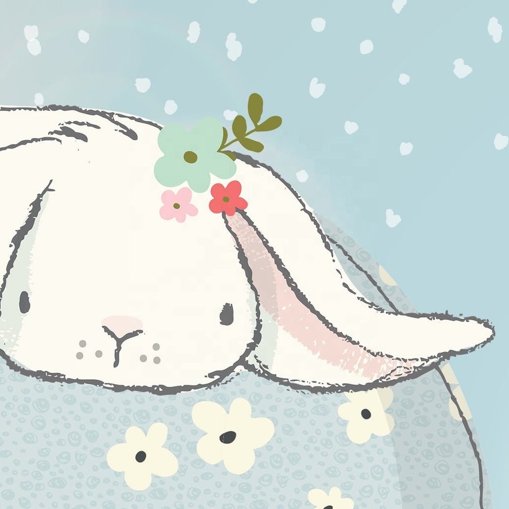 Modern Cute Rabbit Wall Paper Soft Hues Flower Fireproof 3d Mural Wallpaper Home Decoration Wall Murals for House