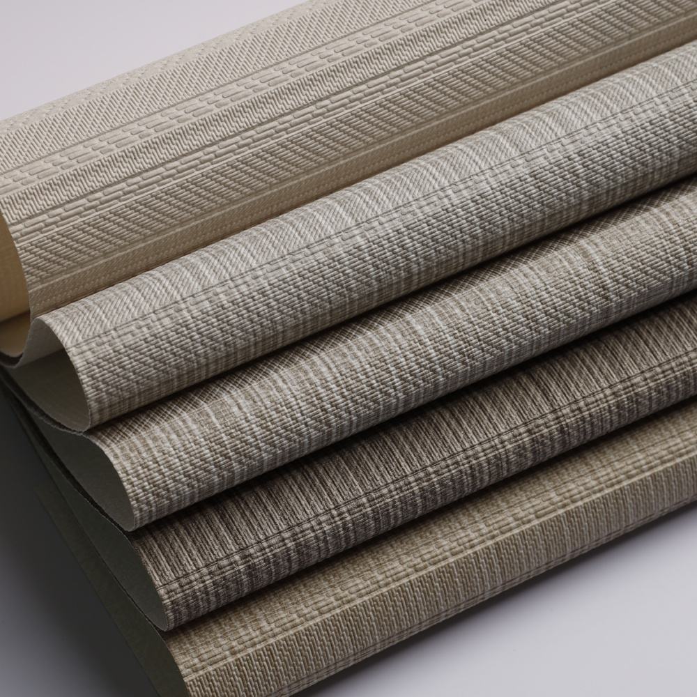 Factory Supply Fireproof Woven Fabric Denim Texture Pattern PVC Wall Paper Modern Design for Home Office Hotel