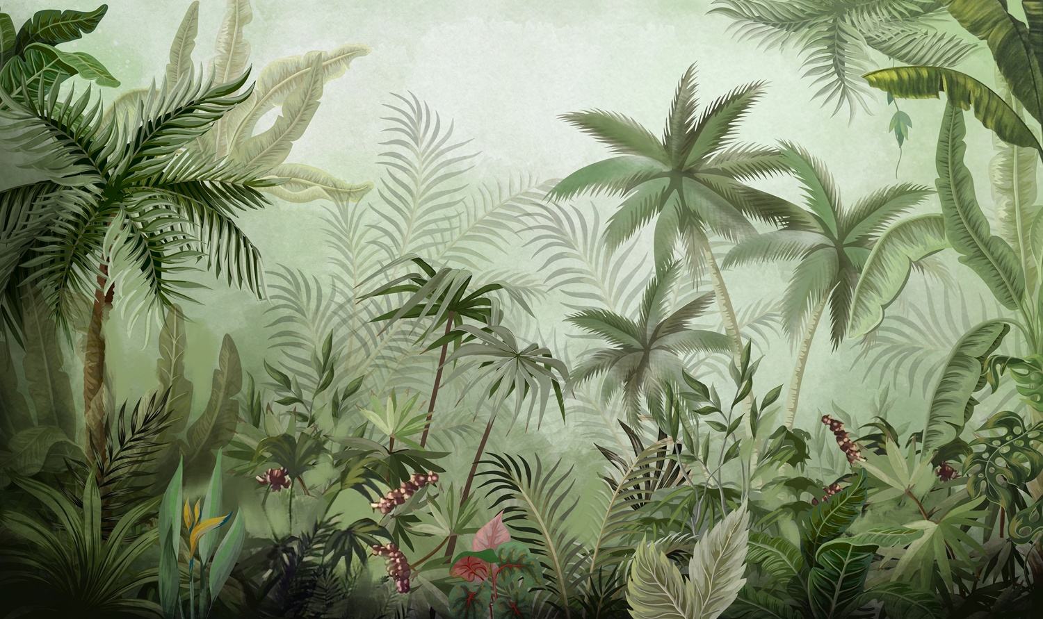 Tropical Palm Tree Mural Wallpaper