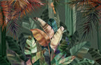 3D Painting Nature Mural Tropical Mysterious Leaves Landscape Decorative Wall Papier Peint Mural Wallpaper Living Room