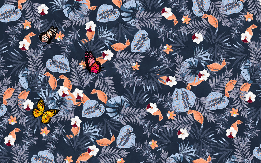 Nature Flowers and Butterflies Decoration Murale Wallpaper