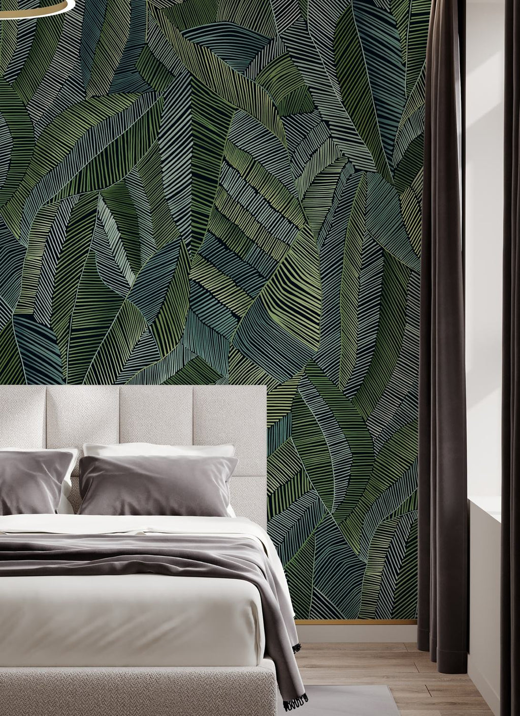 Flying Cranes Green Sight Wall Mural Wallpaper