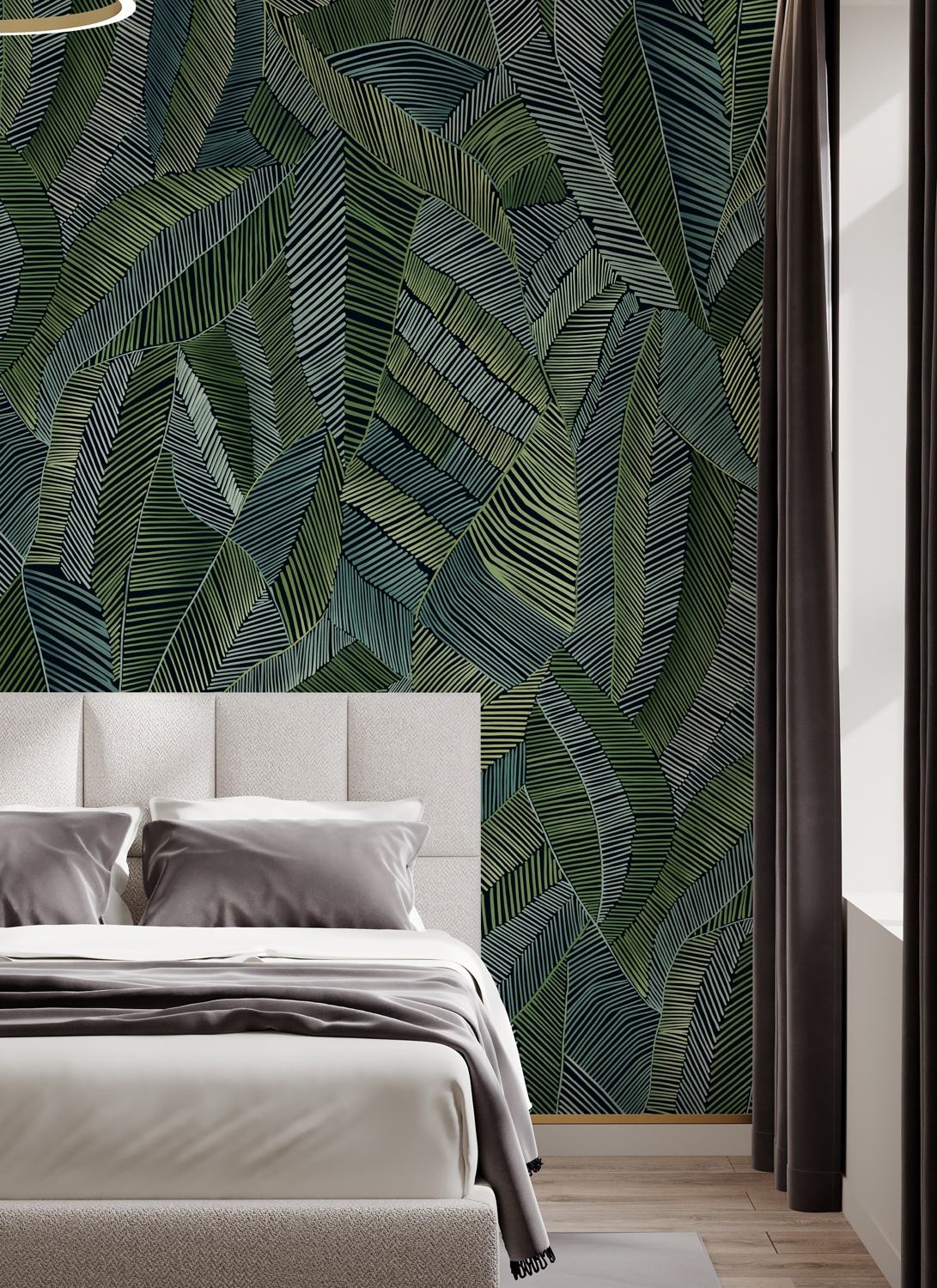 Flying Cranes Green Sight Wall Mural Wallpaper