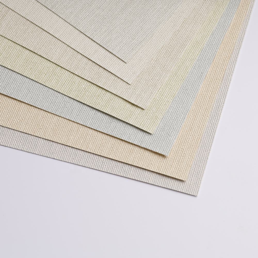 PVC Wallpaper Fireproof Scratch Resistant with Fabric Pattern for Hotel Decorative Wall