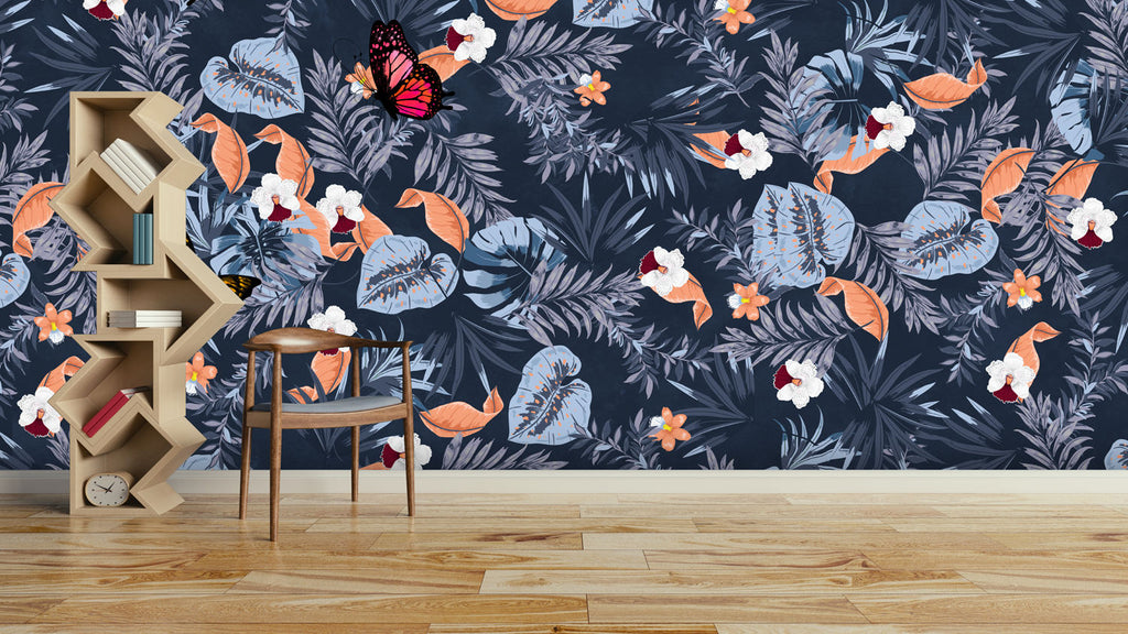 3D Painting Nature Mural Tropical Mysterious Leaves Landscape Decorative Wall Papier Peint Mural Wallpaper Living Room