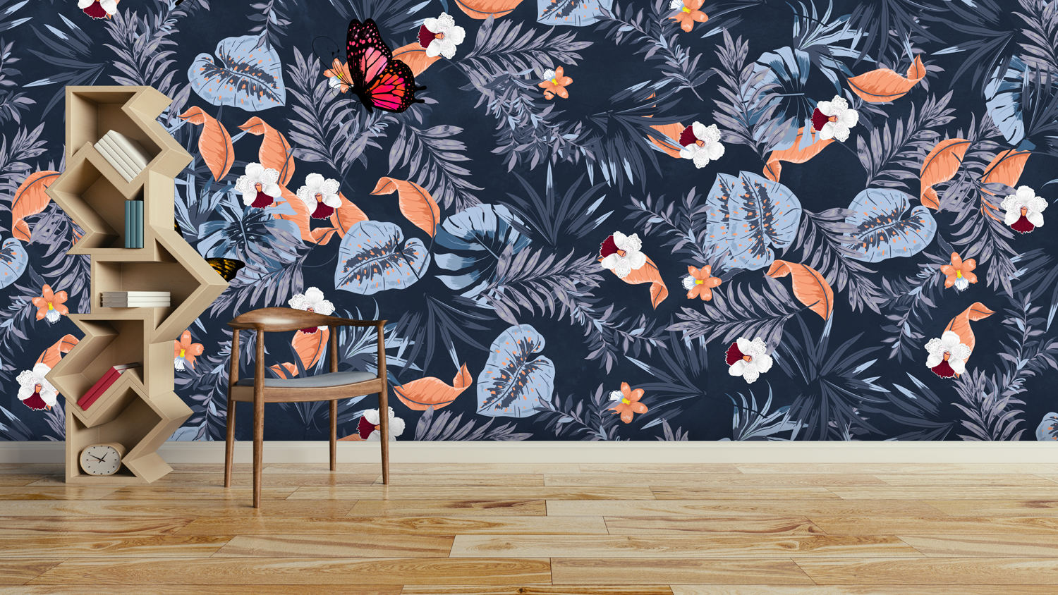 3D Painting Nature Mural Tropical Mysterious Leaves Landscape Decorative Wall Papier Peint Mural Wallpaper Living Room