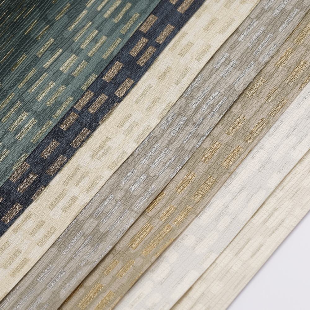 Wholesale in Stock Fireproof Vinyl Texture Wallpaper Woven Fabric Wall Paper Modern Interior Design for Home Improvement Hotel