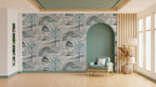 Flying Cranes Green Sight Wall Mural Wallpaper