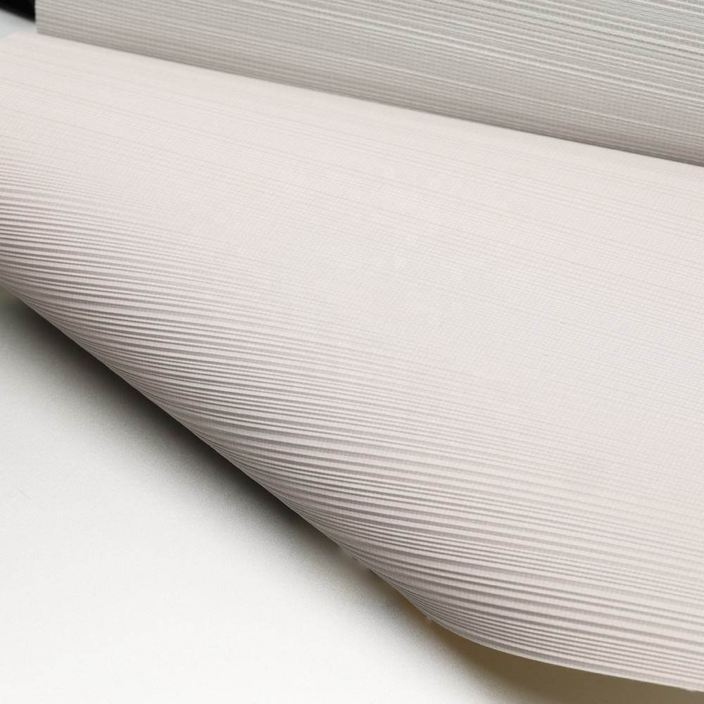 Matte Vertical Stripe Texture Grey 137cm PVC Fabric Backed Wall Papers for Office Decorative