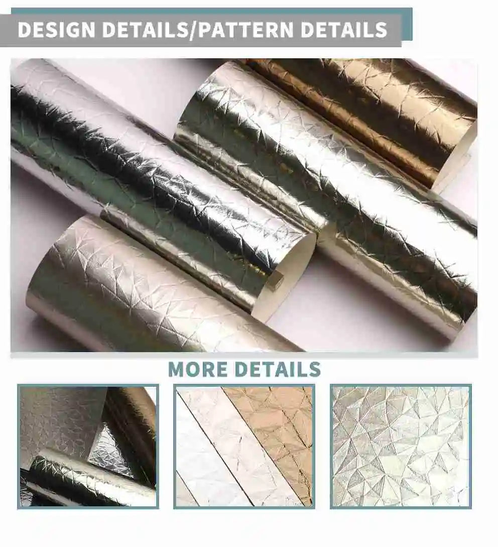 Stock Available Metallic Texture Stainless Steel Color Wallpaper Visual Impact Easy to Install Wallcoverings for Wall Decor