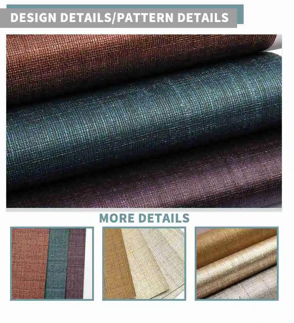 Chinese  Style CE Certified 100% Vinyl Material Wall Covering Woven Fabric Luxury Wallpaper Home Decoration Designs Wall Decoration Interior