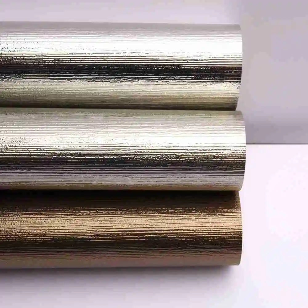 New Trend Leading Technology Wallpaper Copper Color Vertical Stripes Wall Decor Fireproof Waterproof Mould-Proof Wall Paper