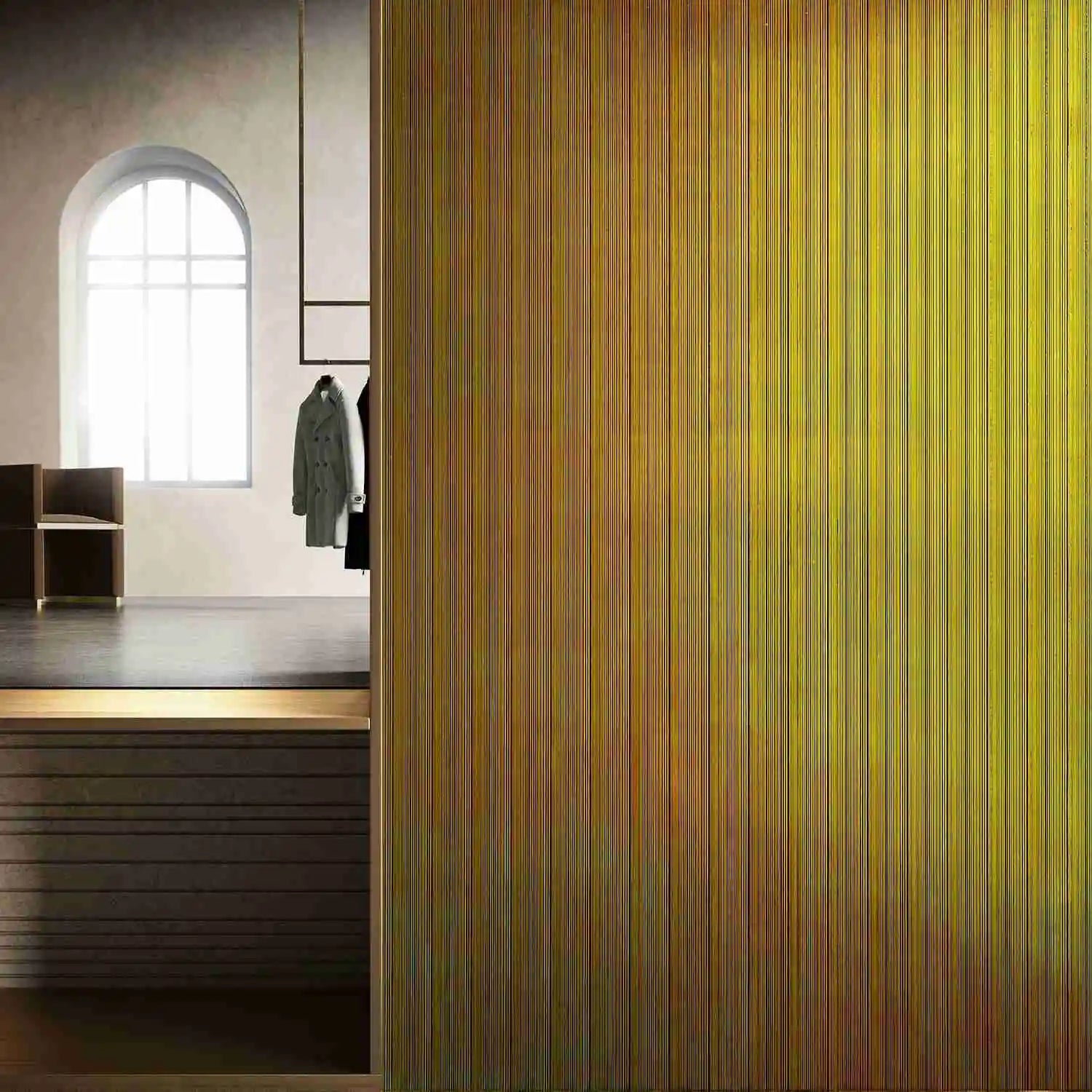Imitate Changhong Glass Partition Rainbow Colors Semi-partition Luxury Wallcoverings for Commercial Room