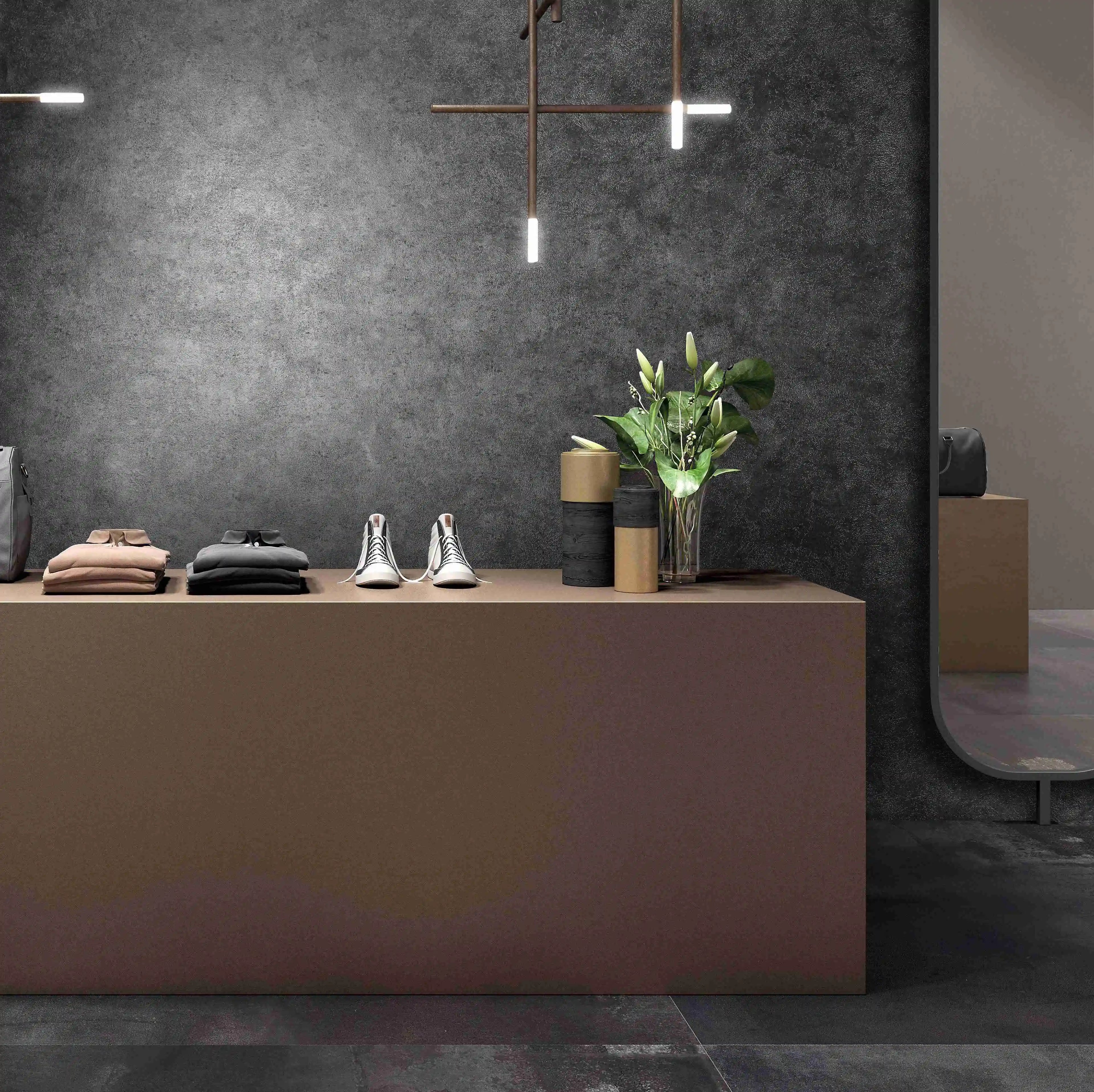 Unique Features Bronzer Brown Gilding Retro Style Wallcovering 100% Vinyi Material Fireproof Wall Papers
