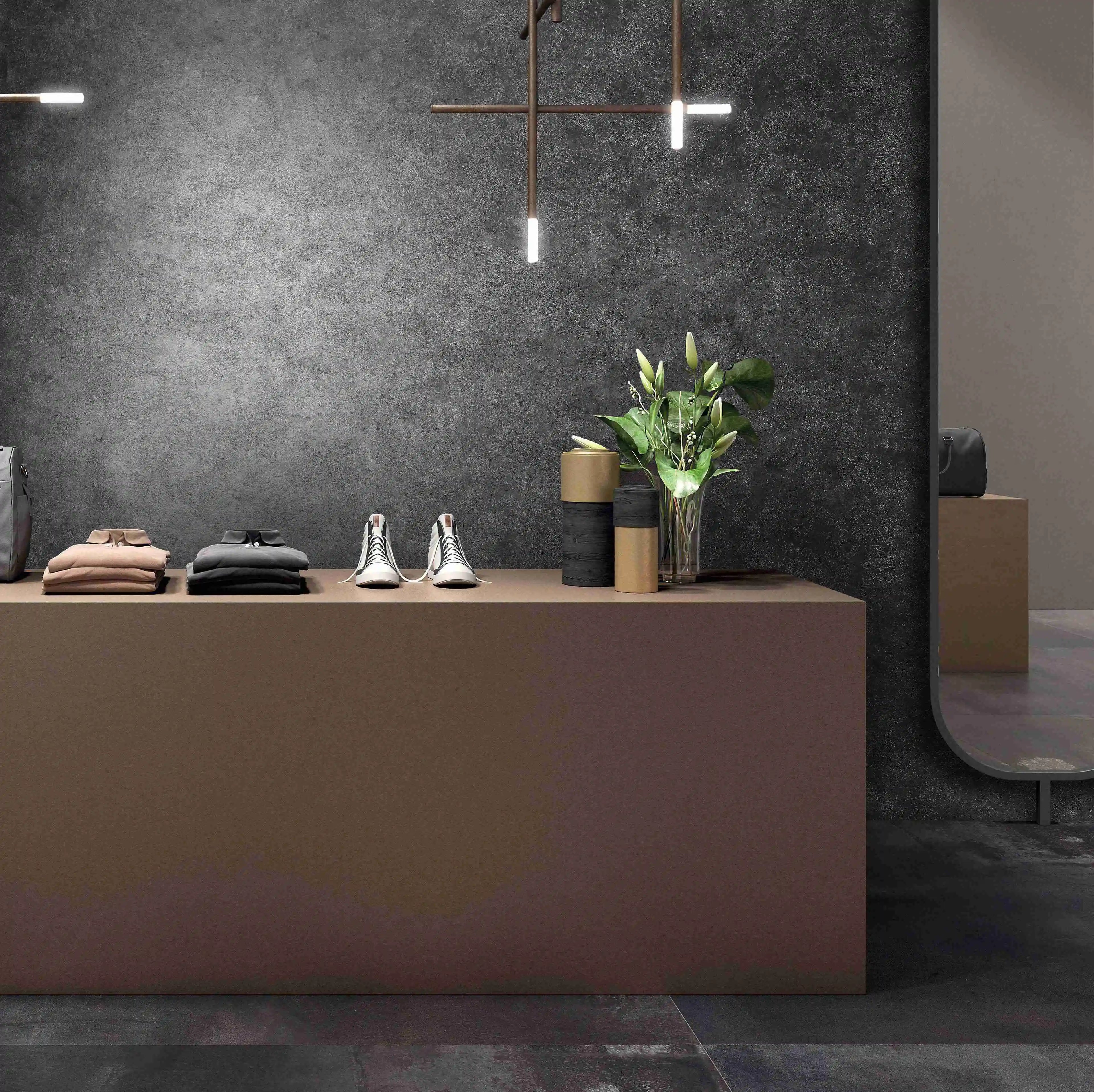 Unique Features Bronzer Brown Gilding Retro Style Wallcovering 100% Vinyi Material Fireproof Wall Papers