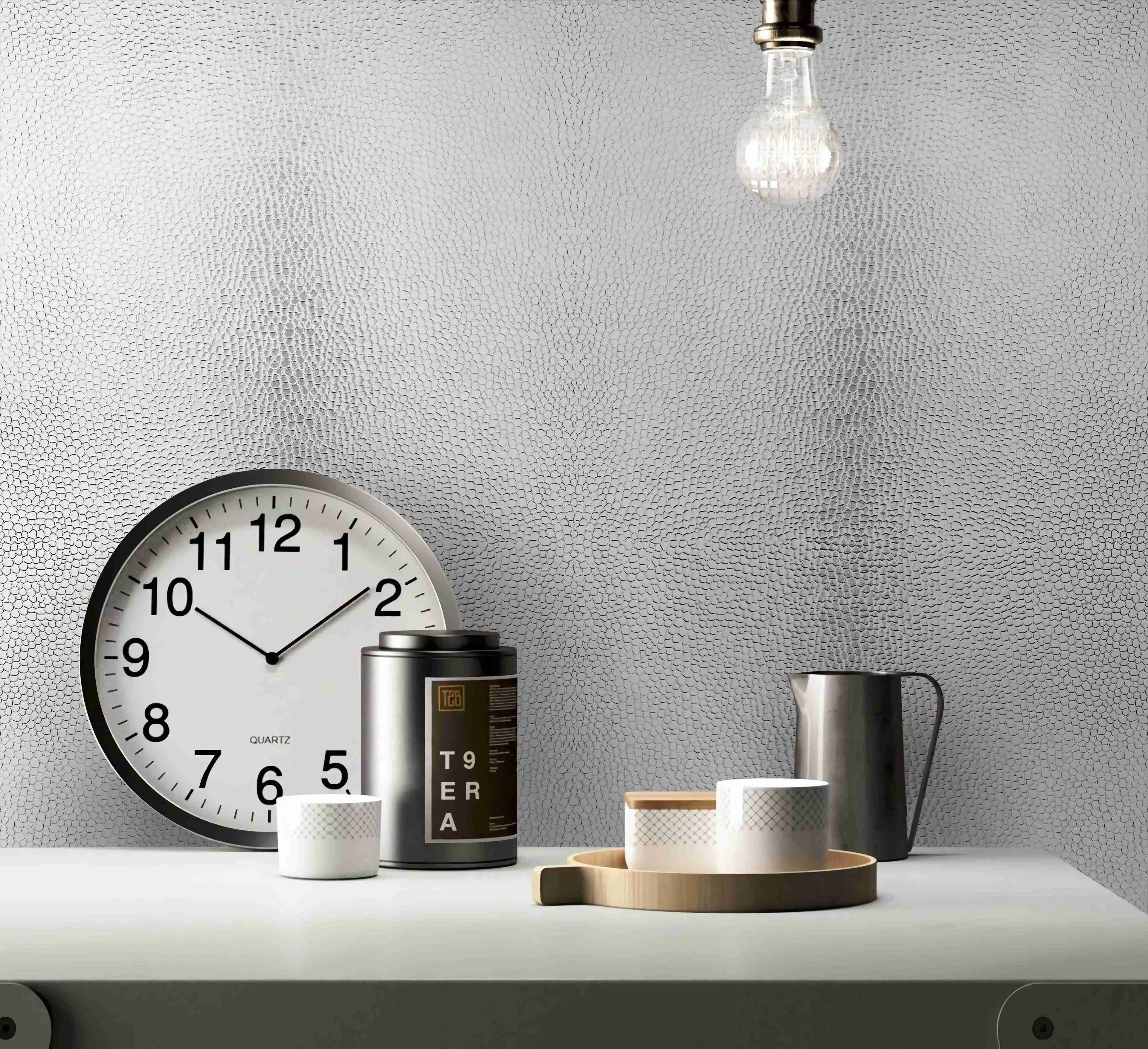 Featured Product Exclusive Metallic Texture Stainless Steel Color Woven Fabric Wallpaper for Commercial Room Mall