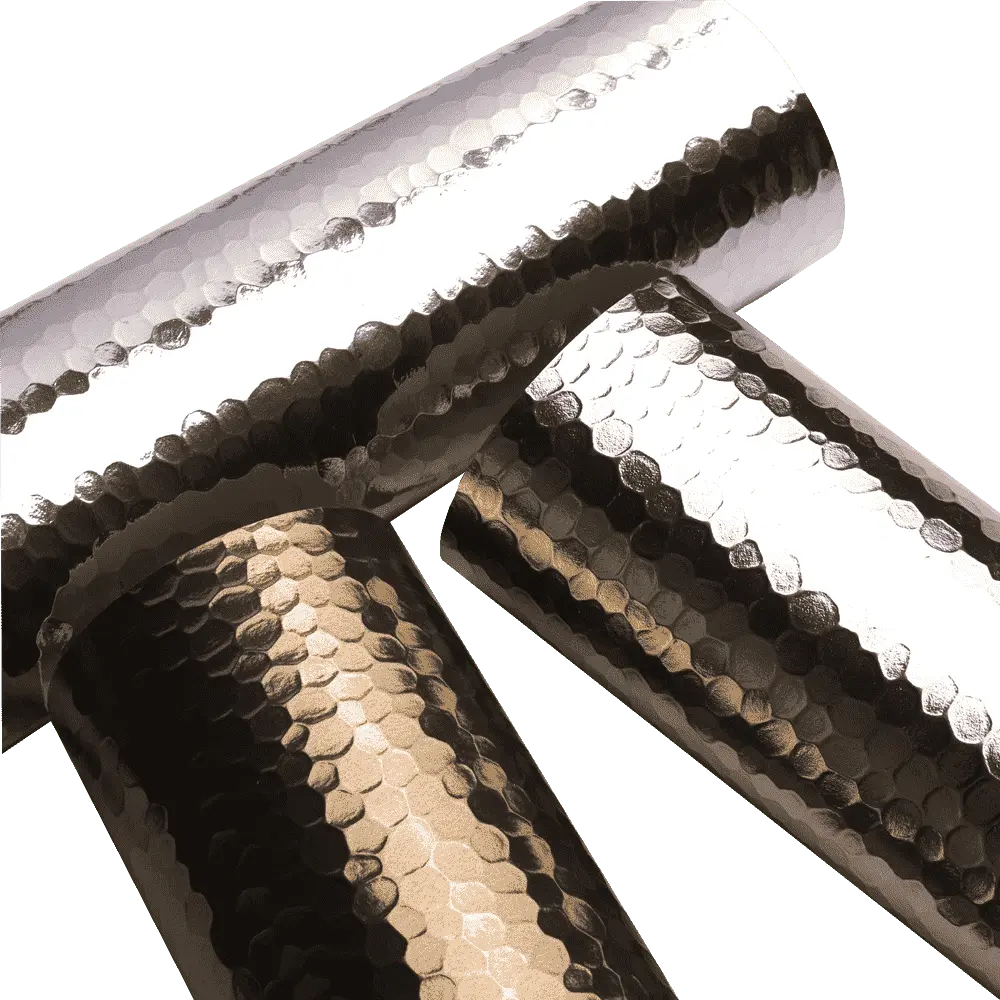 Featured Product Exclusive Metallic Texture Stainless Steel Color Woven Fabric Wallpaper for Commercial Room Mall